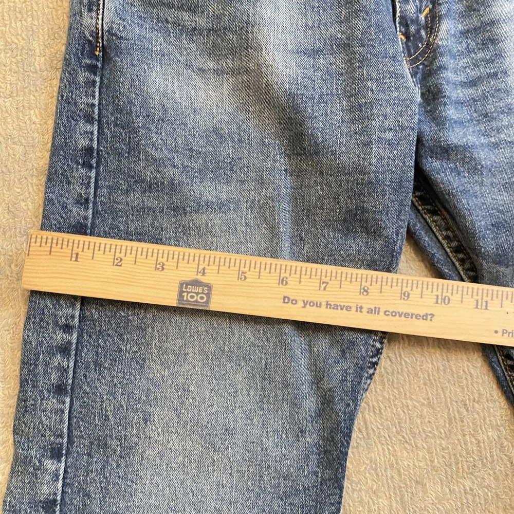 Levis 502 Jeans Mens 30x30 Blue Medium Wash Regular Taper Stretch Denim Pants - Picture 7 of 14
